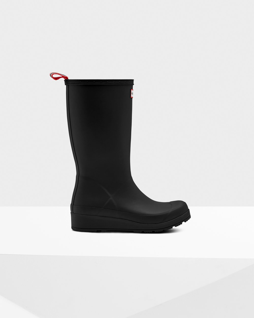 Hunter Original Tall Rain Play Boots - Sale Clearance Womens Black - BADVXF230